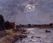 The Banks of the Touques - Moonlight - 尤金·布丹